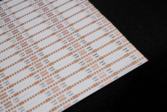 comprare Produzione LED chiavi in mano: Progettazione flessibile di PCB, Fabbricazione e Striscia LED COB -488/m-8*503-12v FPC a doppio strato, pellicola bianca bifacciale, testo nero, antiossidante OSP per circuito stampato elettronico online manufacture